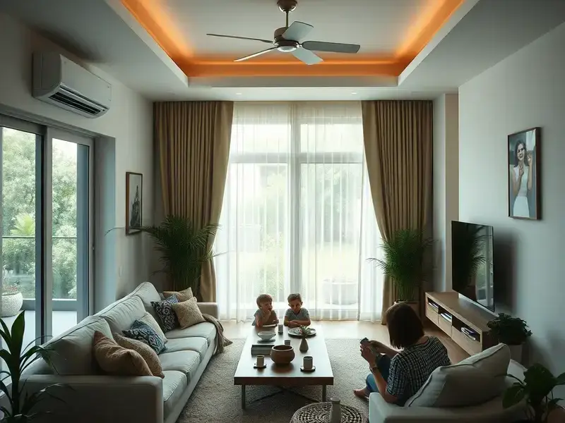 Cool modern home interior with excellent air conditioning